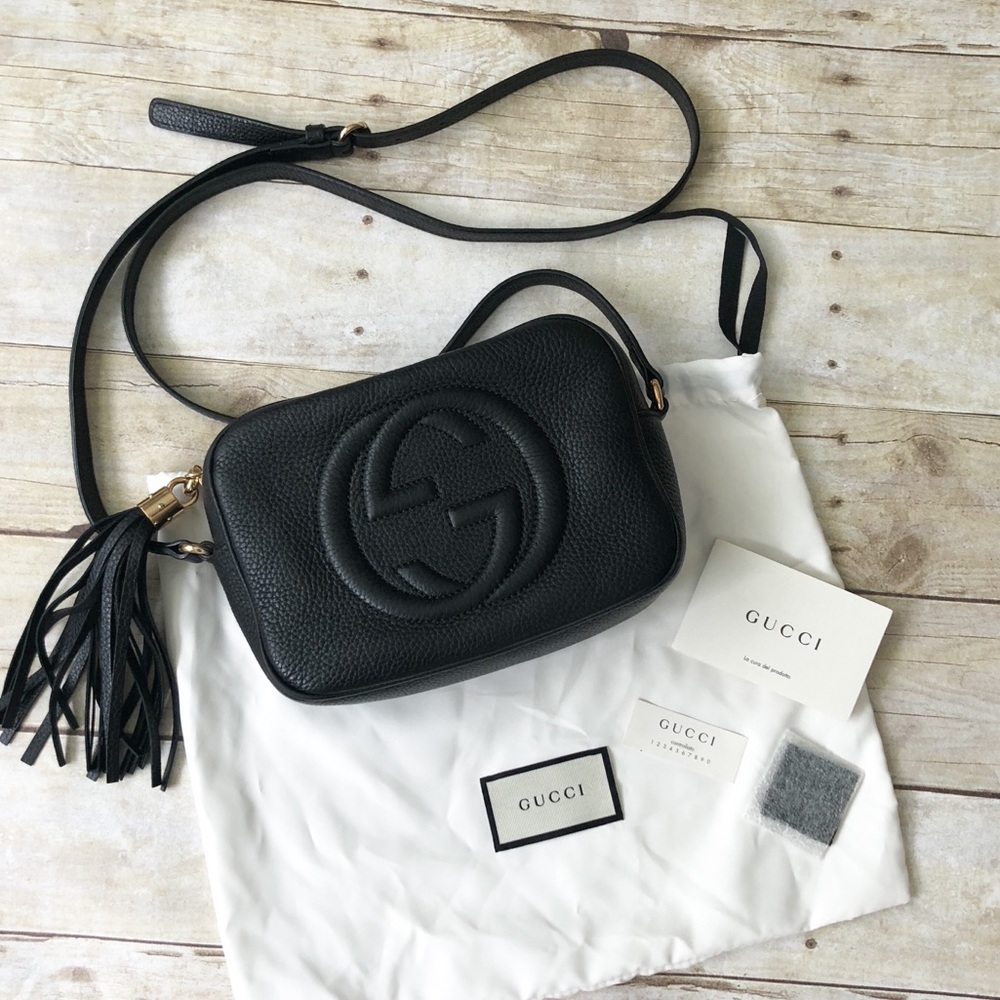 Black GUCCI Leather Soho Disco Bag EUC